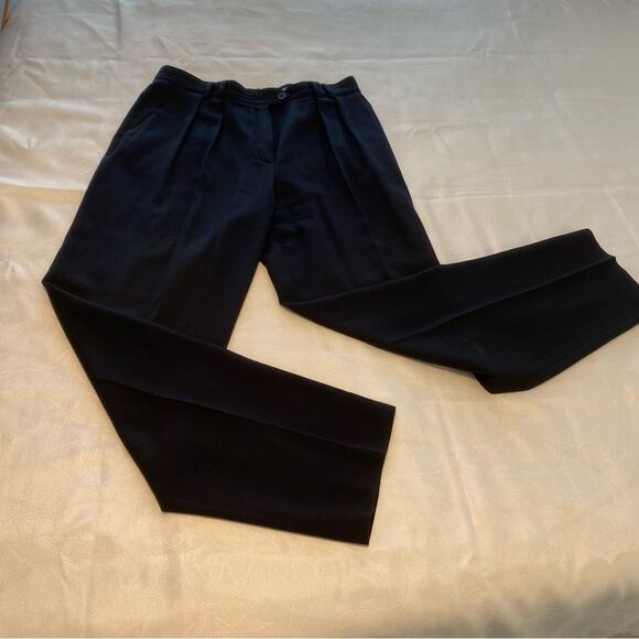 Escada 100% Wool Trouser Pants Pleated Pockets Straight Leg SZ 44 EU (14 US) - Picture 1 of 9